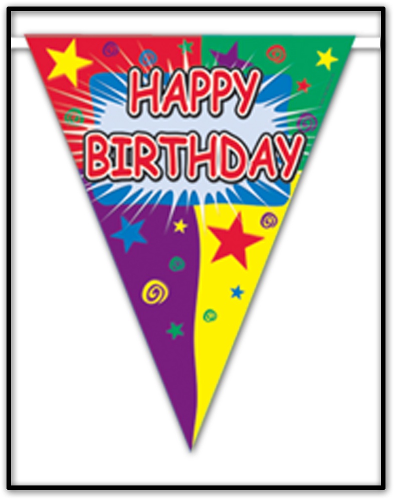 Happy Birthday Pennant Banner, 3.6m