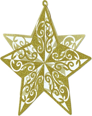 3D Glittered Star Centerpiece, 30cm