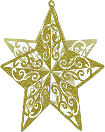 3D Glittered Star Centerpiece, 30cm
