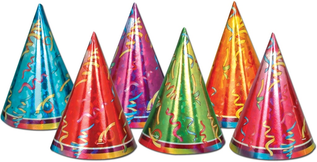 Prismatic Party Hats, 16.5cm