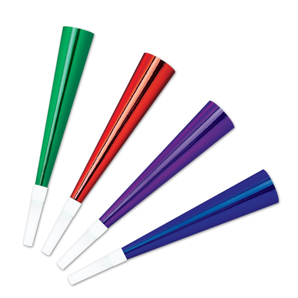 Foil Party Horns, 23cm