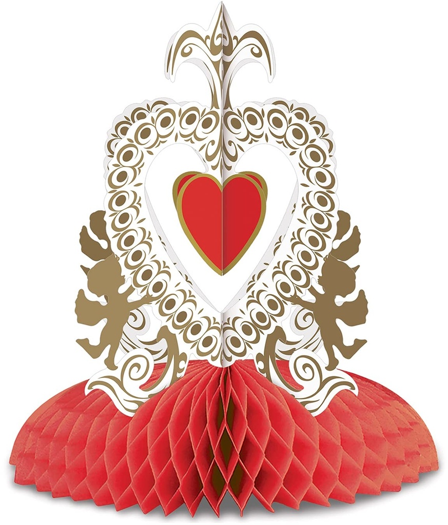 Vintage Valentine Cupid's Heart Centrepiece, 29cm