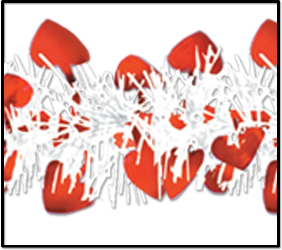 Metallic Heart Garland, 3.6m