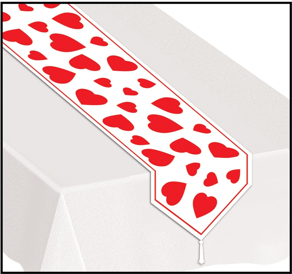 Printed Heart Table Runner, 1.8m