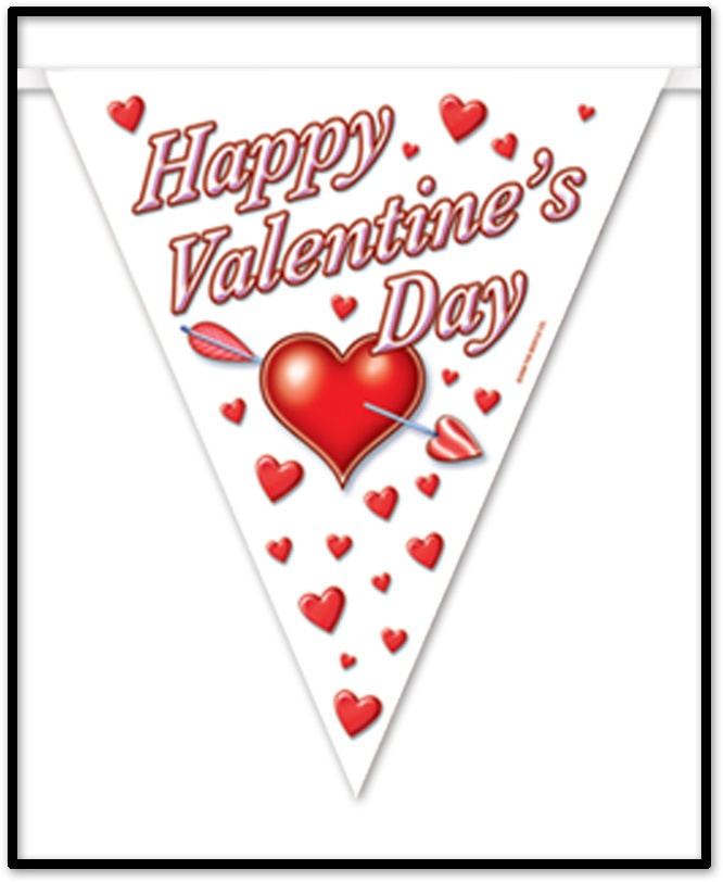 Happy Valentine's Day Pennant Banner, 3.6m
