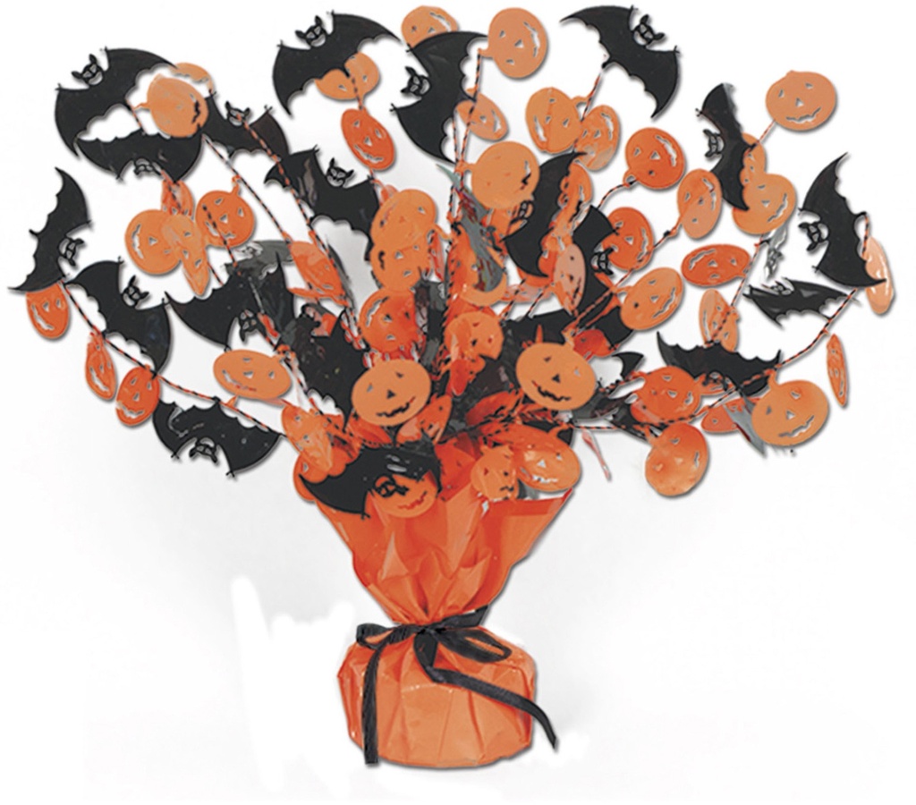 Bat And Pumpkin Gleamin' Burst Centrepiece, 38cm