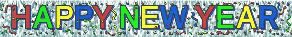 Metallic Happy New Year Fringe Banner, 1.5m