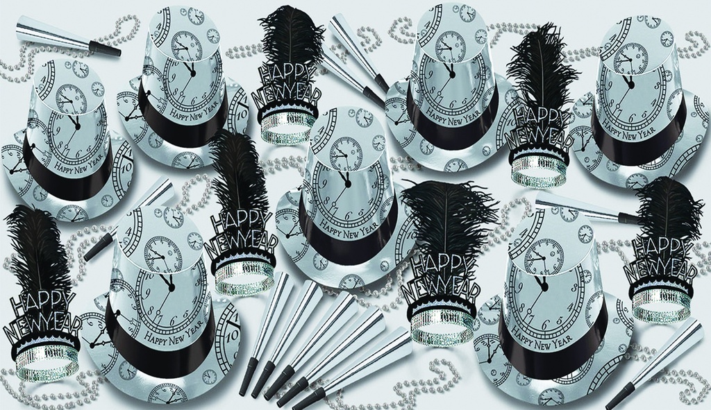 Silver New Year's Eve Times Assortment For 50