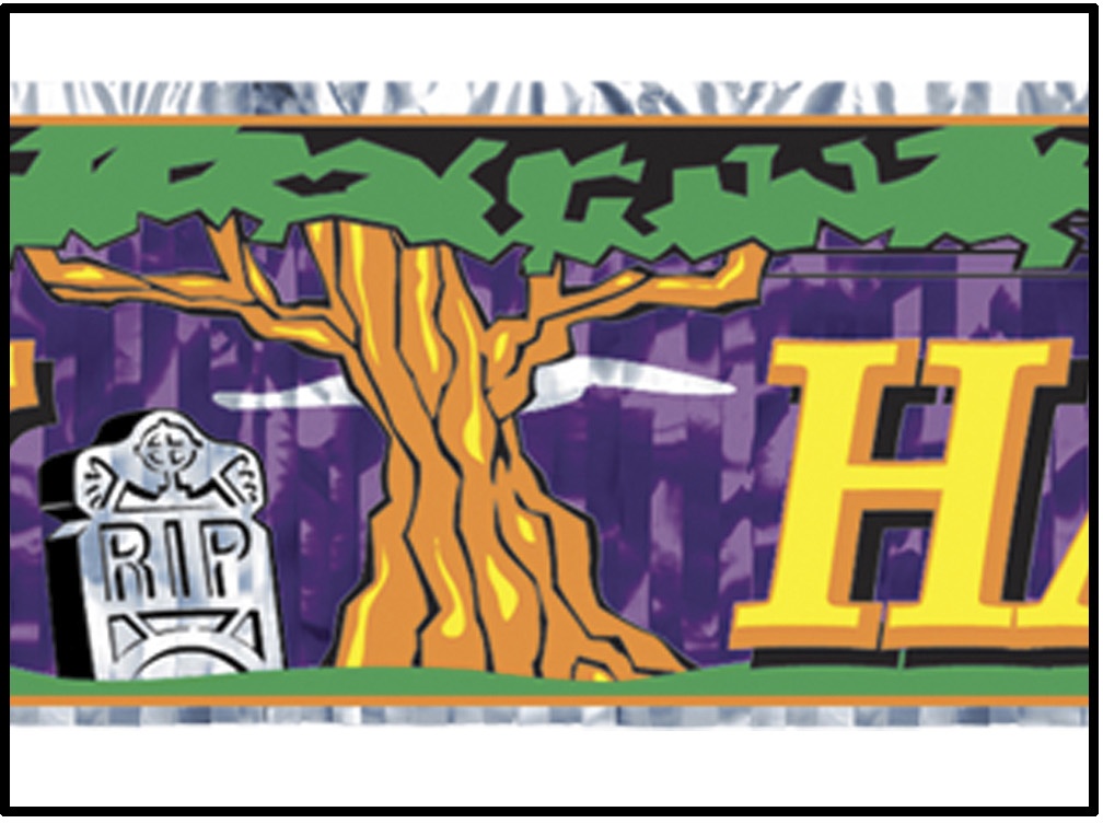 Metallic 'Happy Halloween' Fringe Banner, 1.5m