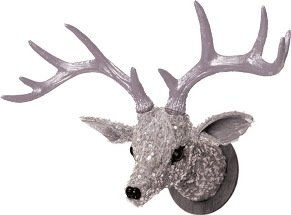 Glitter Deer Head, 33cm