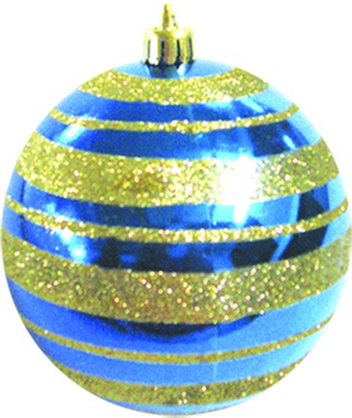 Glitter Banded Bauble, 15cm