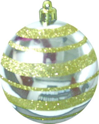 Glitter Banded Bauble, 15cm