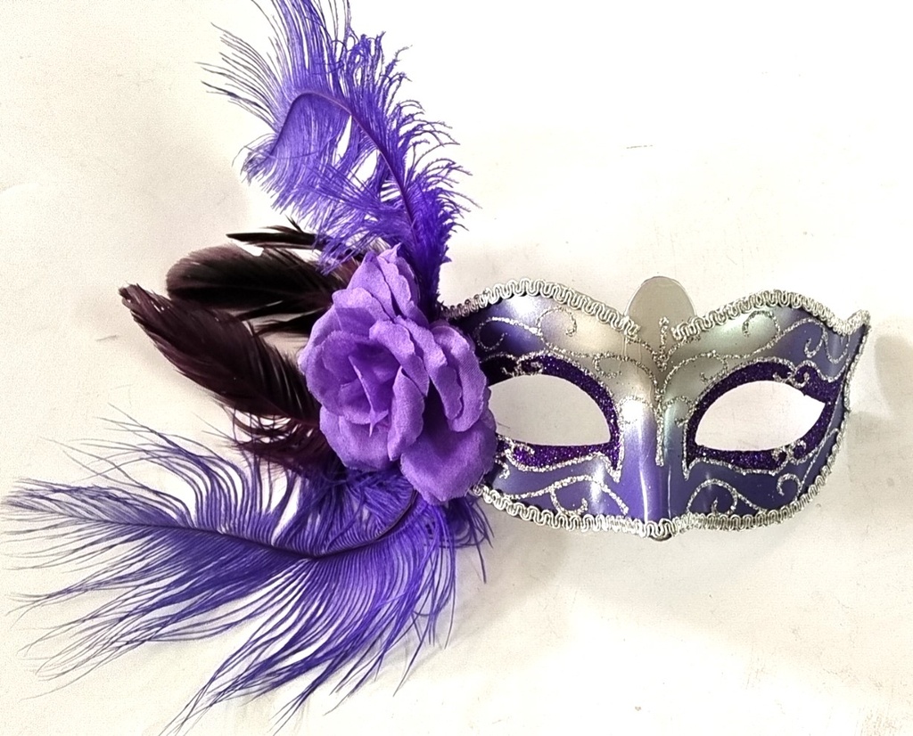 Feather Mask Side Rosette Plume