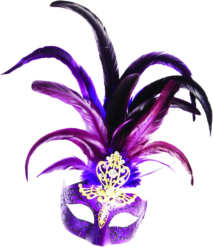 Feather Mask Jewelled Crest Plume