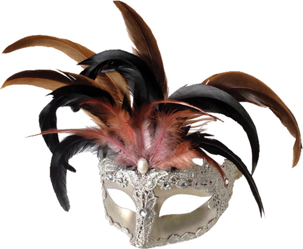 Feather Mask Pearl Fan Plume