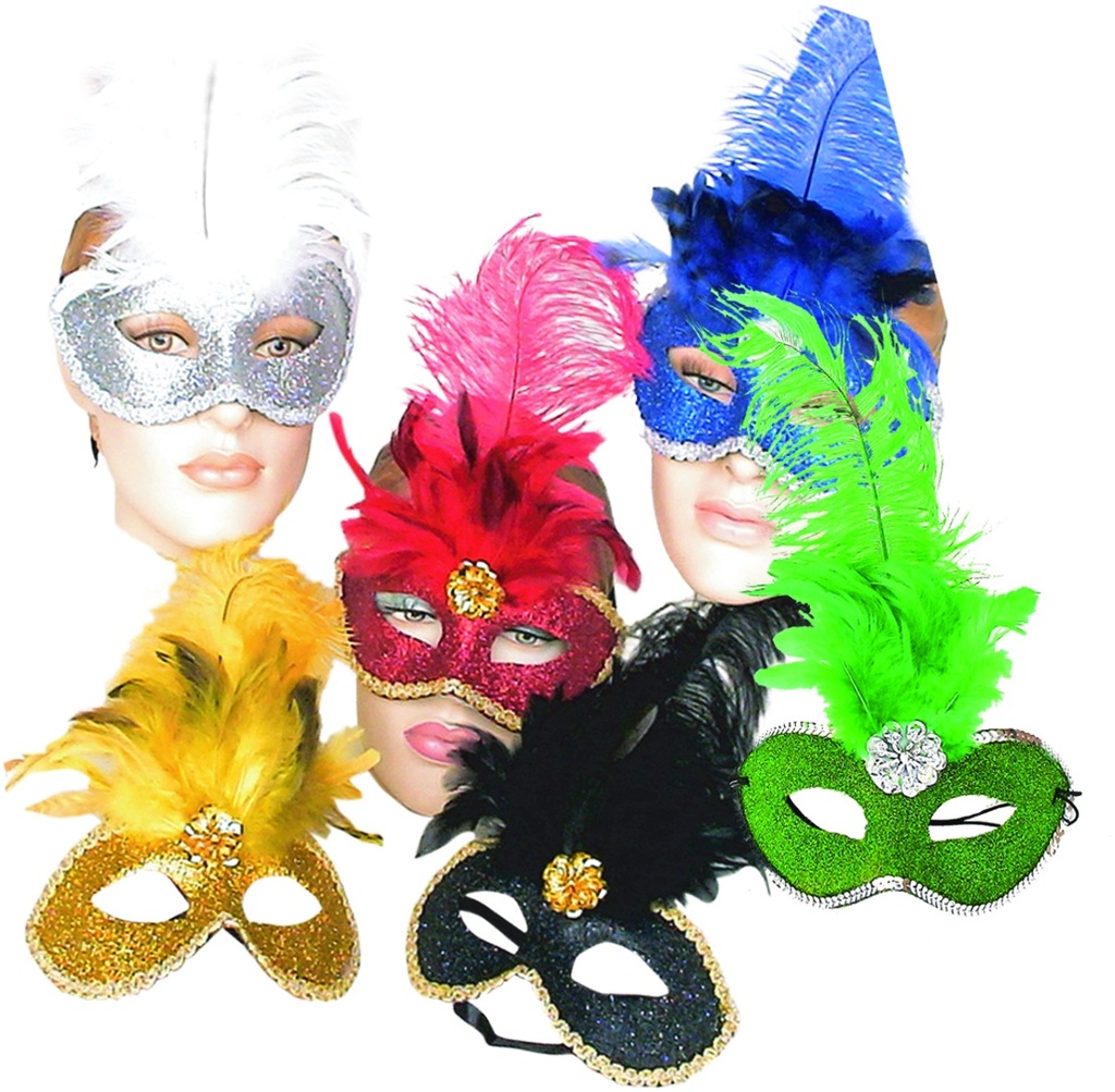 Glittered Feather Mask