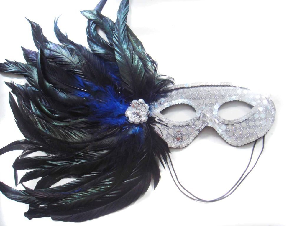 Sequin Feather Mask