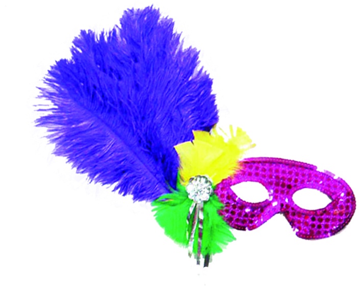 Feather Mask Jewel Mardi Plume