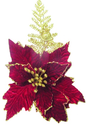 Artificial Poinsettia, 17cm
