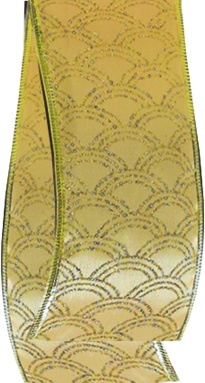 Glitter Scallop Satin Ribbon, 9.1m