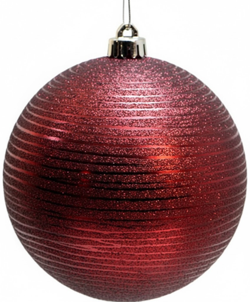 Matte Ribbed Glitter Ball, 4cm