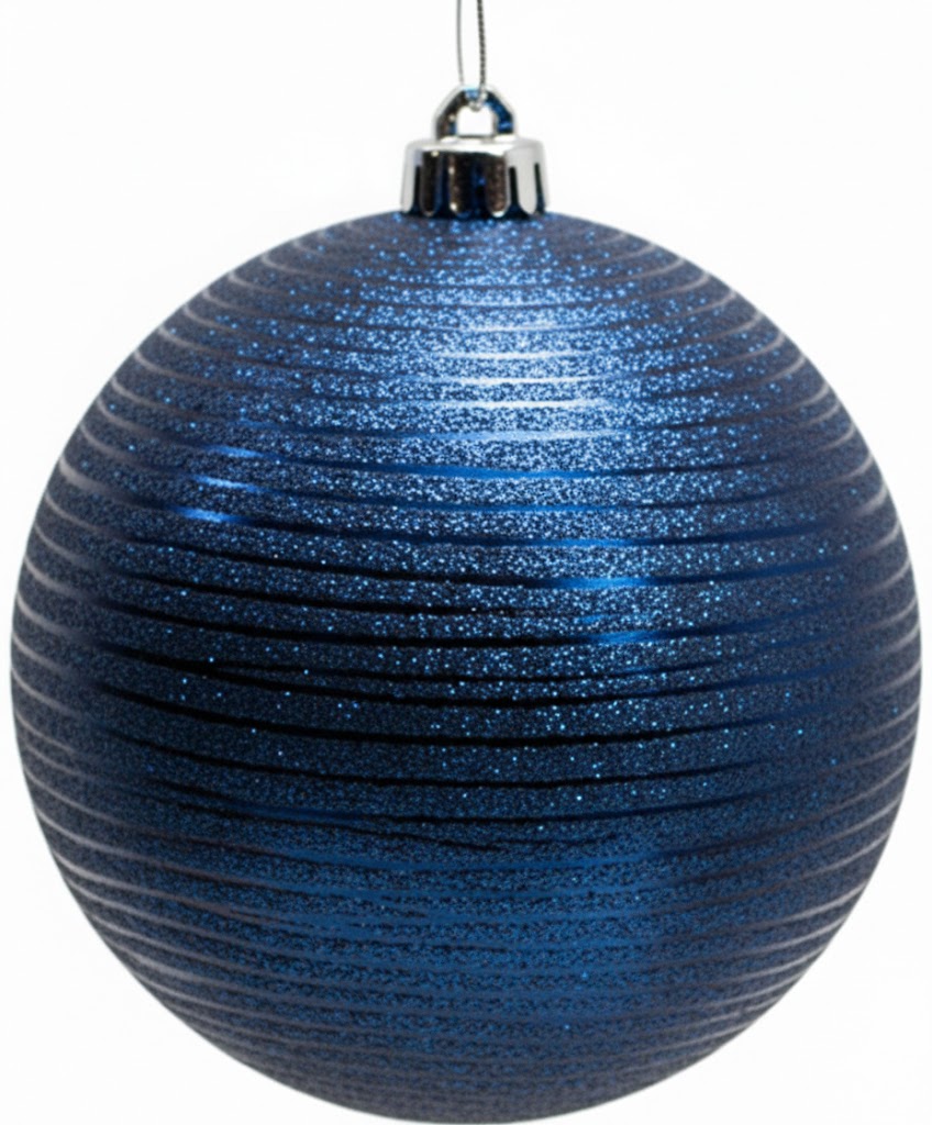 Matte Ribbed Glitter Ball, 4cm