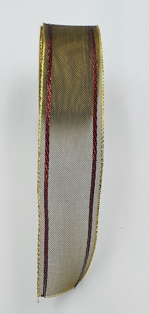 Ribbon, Mesh Gold Border, 3m