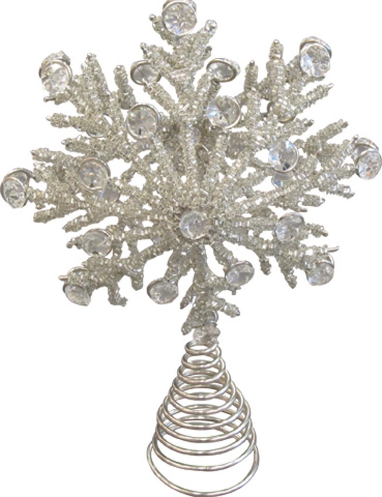 Snowflake Tree Top with Beads, 20cm