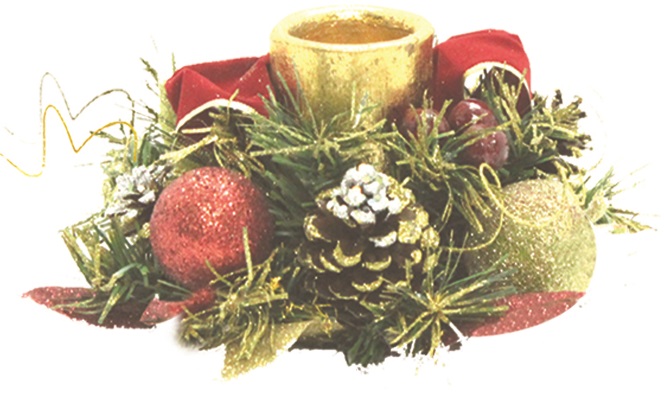 Festive Candleholder Centrepiece, 12.5cm