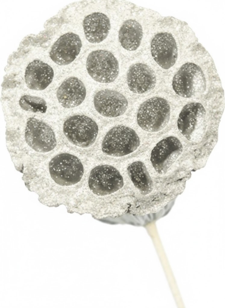 Glittered Lotus Pod Pick, 9cm
