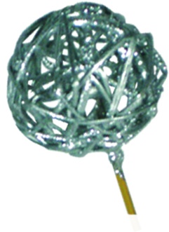 Glittered Lata Ball Stem, 8cm