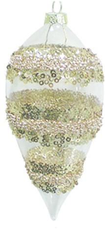 Glass Drop with Glitter, 13cm