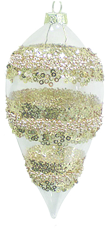 Glass Drop with Glitter, 13cm