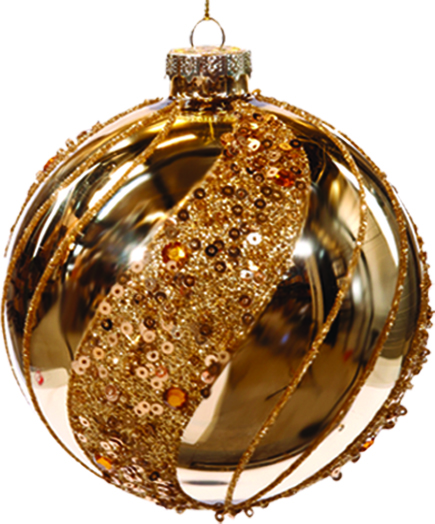 Glass Swirl Glitter Ball, 10cm