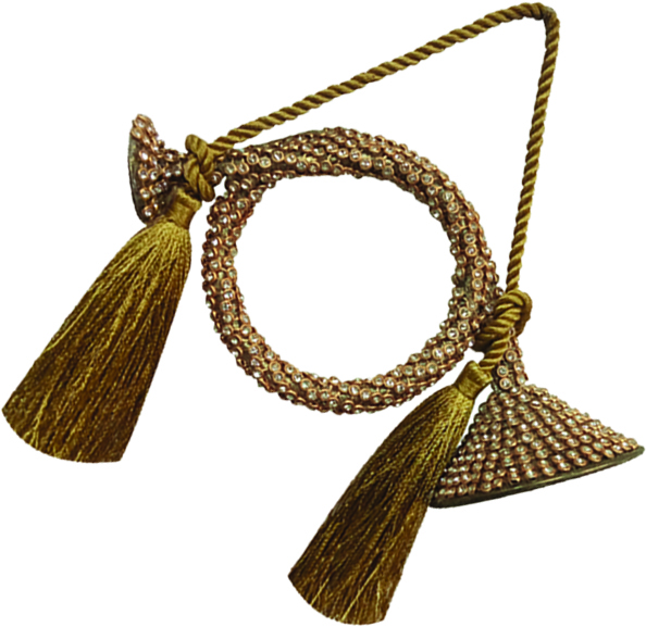 Tasseled Studded Round Bugle, 15cm