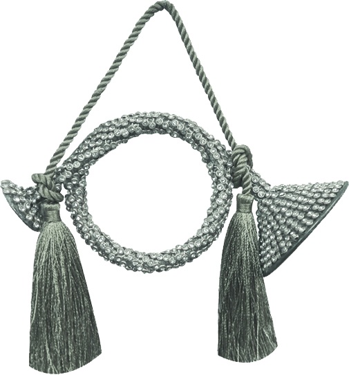 Tasseled Studded Round Bugle, 15cm