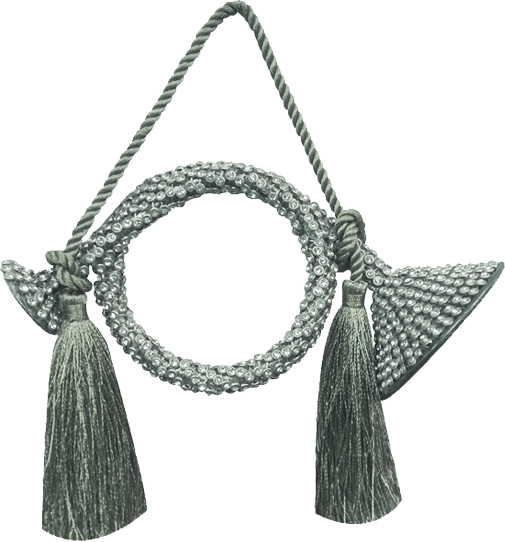 Tasseled Studded Round Bugle, 15cm