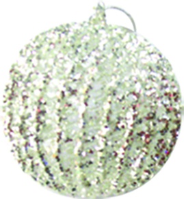 Glass Ball with Glitter, 8cm