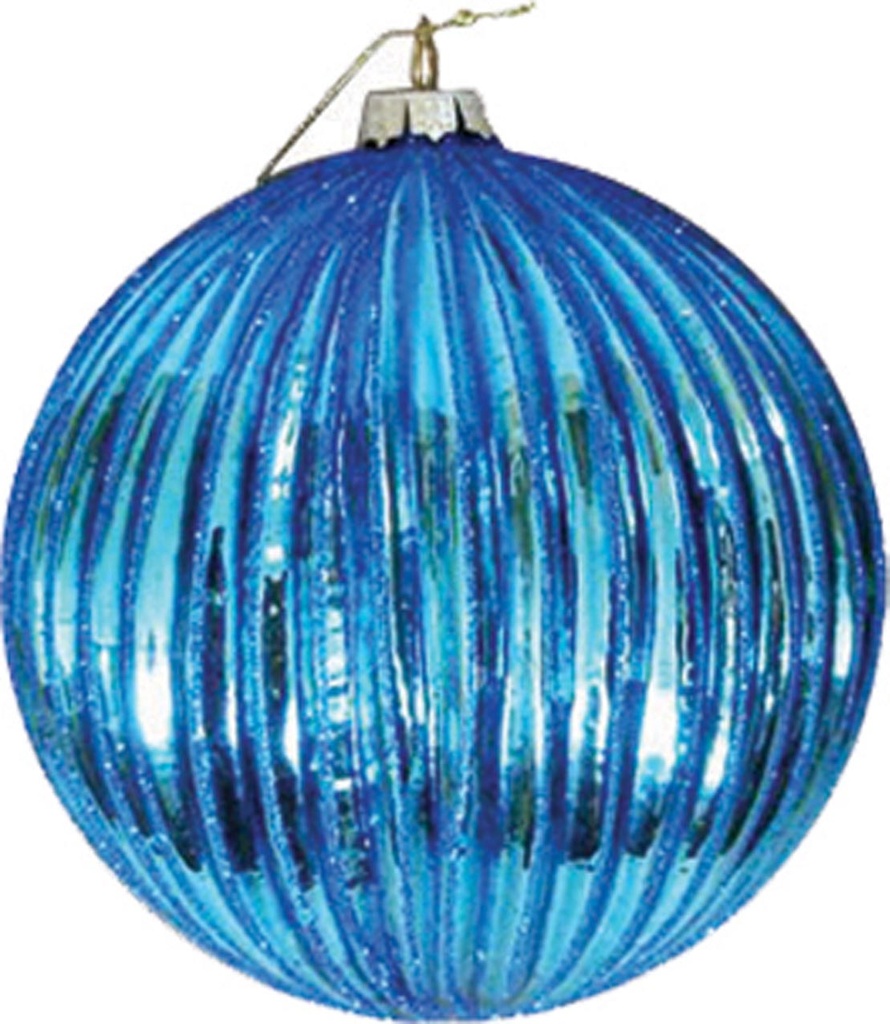 Glitter Fluted Bauble, 12cm