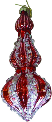 Finial Ornament with Clear Stones, 17cm