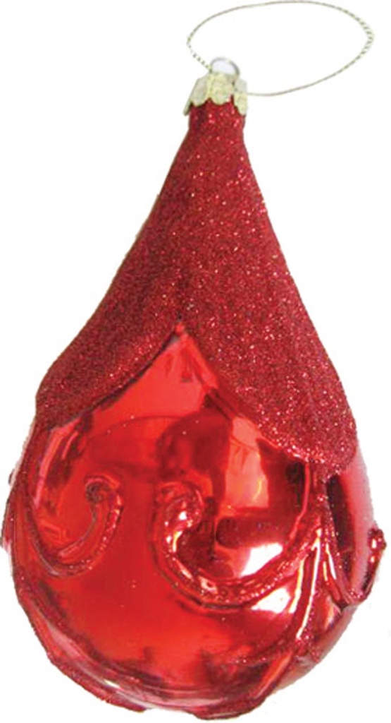 Glass Embossed Scroll Drop, 14cm