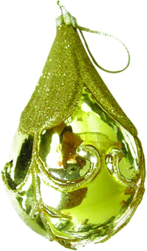Glass Drop with Glitter Design, 14cm