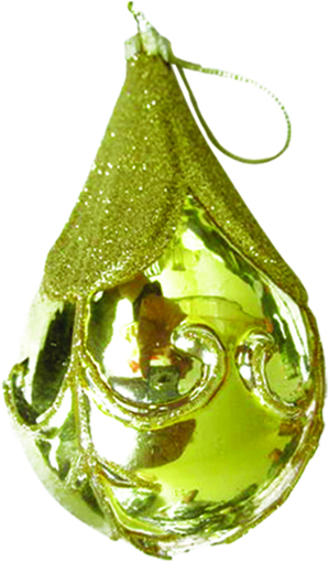 Glass Drop with Glitter Design, 14cm