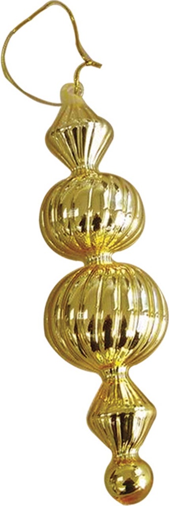 Shiny Double Ribbed Finial, 20cm