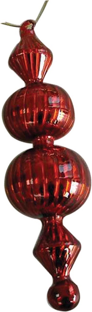 Shiny Triple Bulb Finial, 20cm