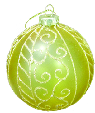 Decorative Glittered Glass Ball, 10cm