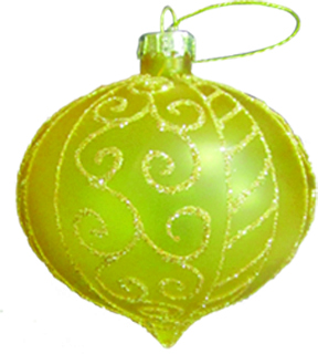 Decorative Glittered Glass Onion, 8cm
