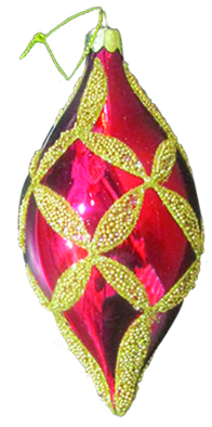 Decorative Glass Oval, 14cm
