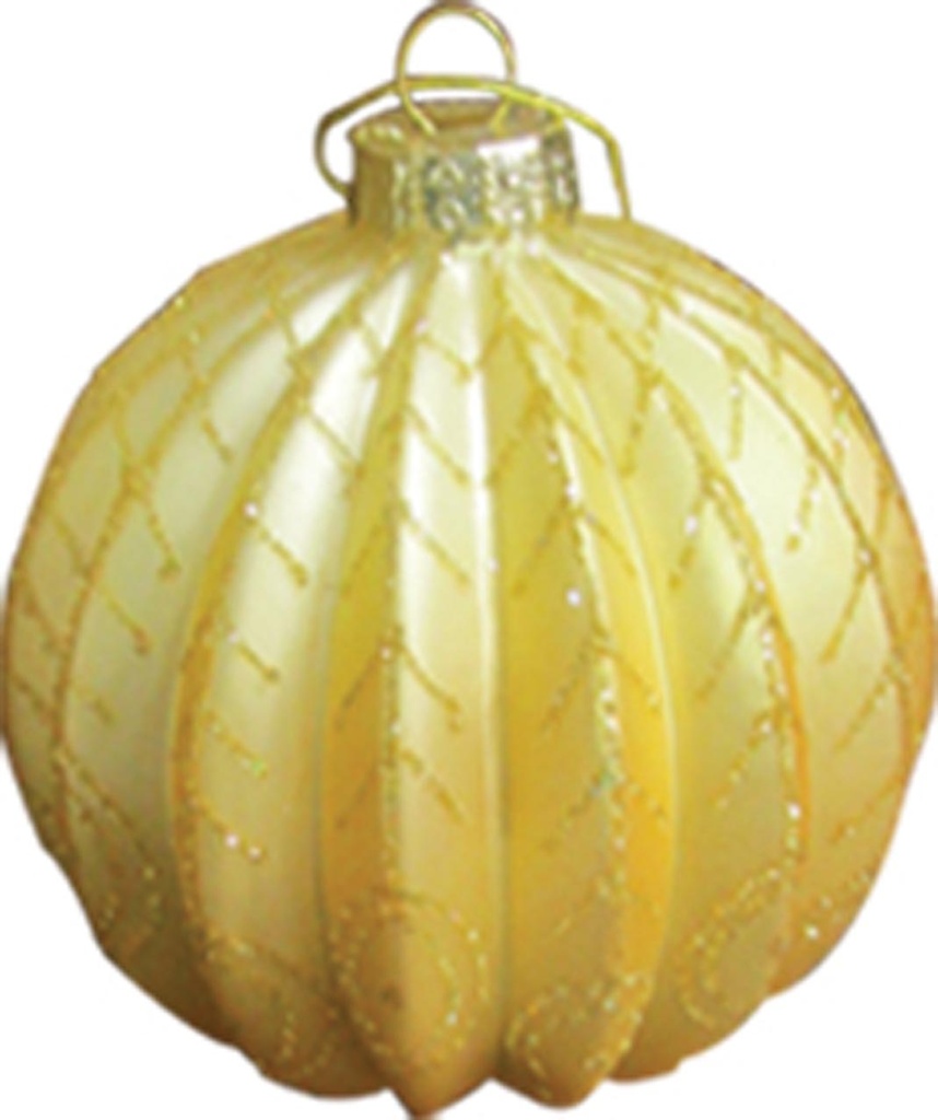 Ridged Matte Glass Ball, 8cm