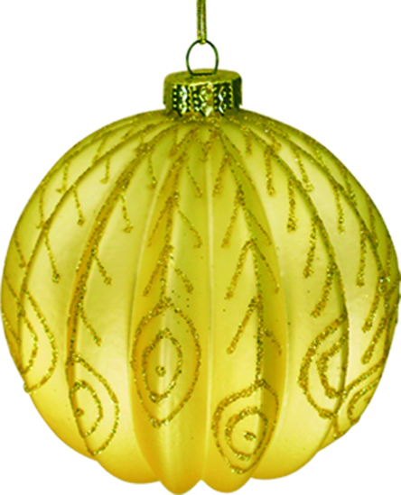 Ridged Matte Glass Ball, 10cm